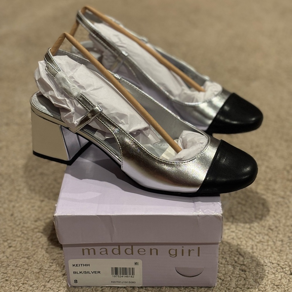 NWT Madden Girl Keithh Black and Silver Shoes